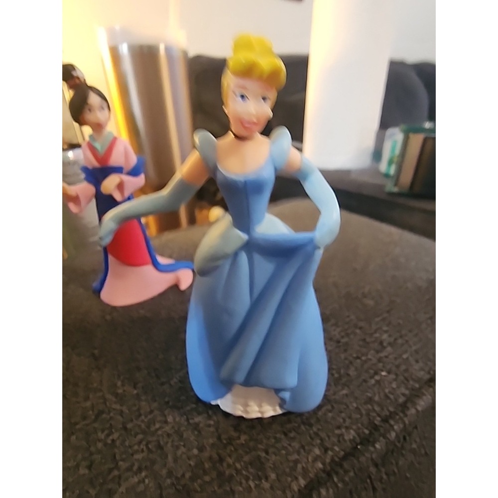 Disney Princess Lot Of 5 Ariel, Mulan, Belle, Cinderella Cake Topper Toy 4" - Picture 11 of 16